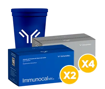 Paquete de Immunocal Regular y Platinum con vaso mezclador, ideal para obtener el máximo descuento y comenzar como consultor autorizado.