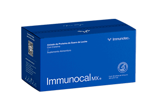 Caja de Immunocal MX, el suplemento de suero de leche recomendado por más de 20,000 clientes satisfechos con asesoría en Chihuahua.